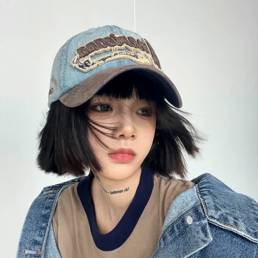 Mũ lưỡi chai URBANFITT nam nữ mềm mại sành điệu Denim chất liệu Jeans - Hình ảnh 4